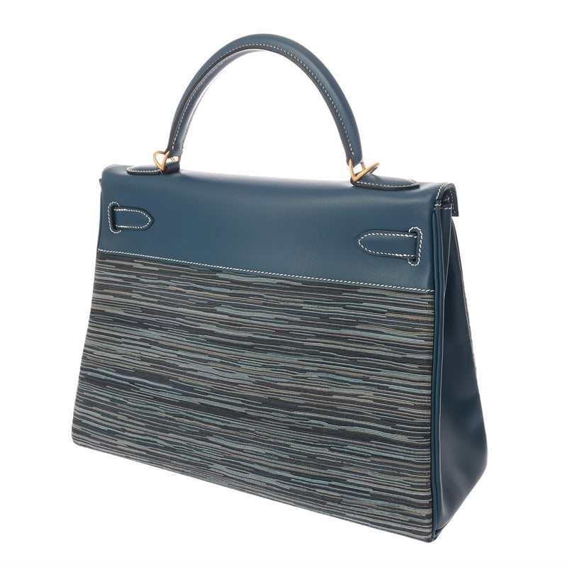 HERMES エルメス ケリー 32 内縫い 2WAY ブルータラサ □G刻印(2003年頃) レディース トゴ ヴィブラート/ボックスカーフ ハンドバッグ Aランク 中古 銀蔵