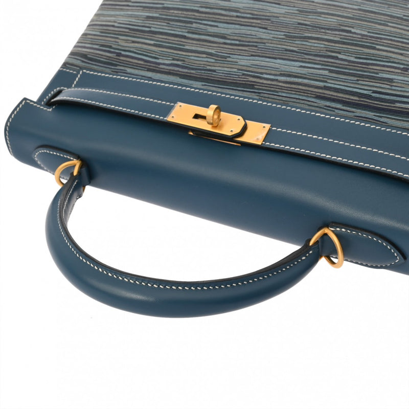 HERMES エルメス ケリー 32 内縫い 2WAY ブルータラサ □G刻印(2003年頃) レディース トゴ ヴィブラート/ボックスカーフ ハンドバッグ Aランク 中古 銀蔵