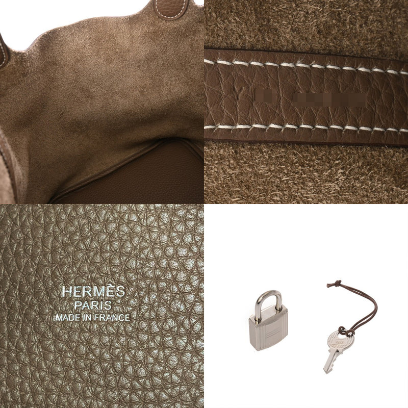 HERMES エルメス ピコタンロック MM エトゥープ Y刻印(2020年頃) レディース トリヨンクレマンス ハンドバッグ Aランク 中古 銀蔵