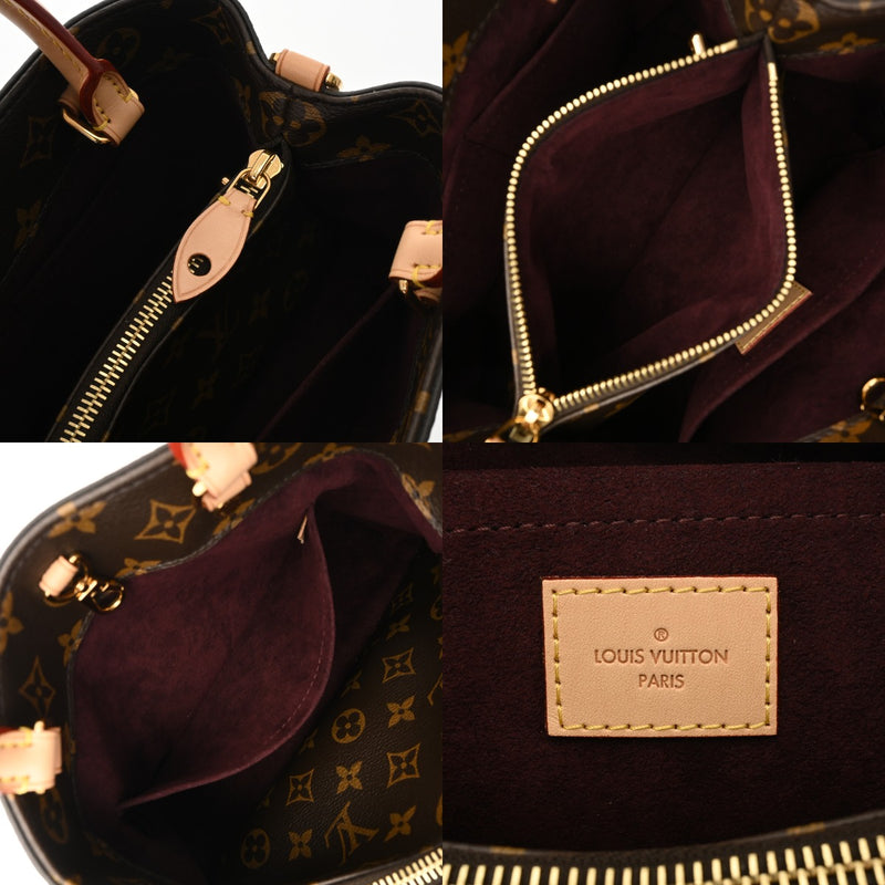 LOUIS VUITTON ルイヴィトン モノグラム モンテーニュ MM ブラウン M41056 レディース モノグラムキャンバス ハンドバッグ Aランク 中古 銀蔵