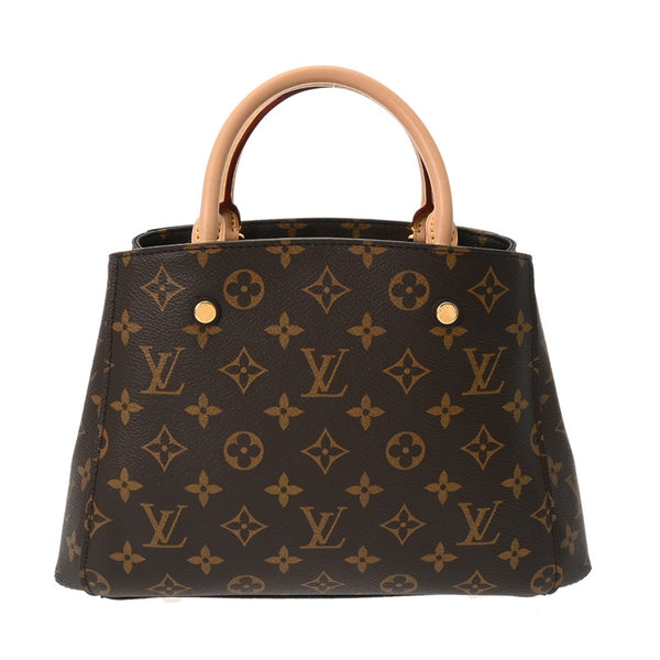 LOUIS VUITTON ルイヴィトン モノグラム モンテーニュ MM ブラウン M41056 レディース モノグラムキャンバス ハンドバッグ Aランク 中古 銀蔵