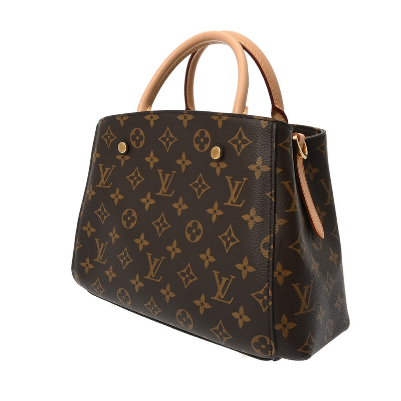 LOUIS VUITTON ルイヴィトン モノグラム モンテーニュ MM ブラウン M41056 レディース モノグラムキャンバス ハンドバッグ Aランク 中古 銀蔵