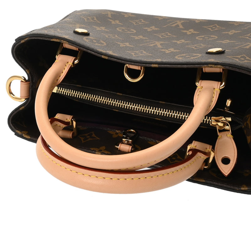 LOUIS VUITTON ルイヴィトン モノグラム モンテーニュ MM ブラウン M41056 レディース モノグラムキャンバス ハンドバッグ Aランク 中古 銀蔵