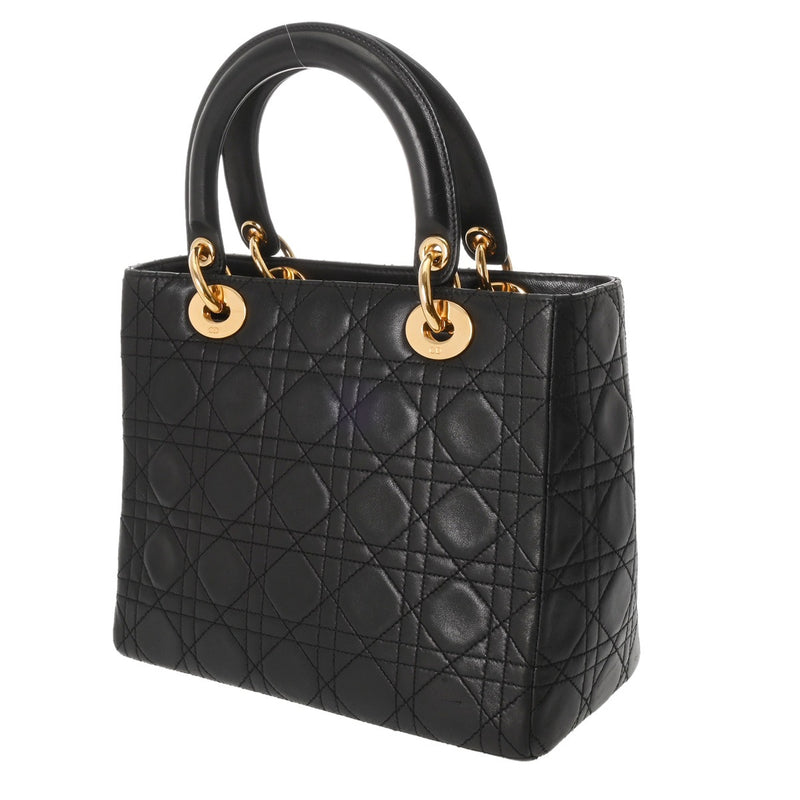 CHRISTIAN DIOR クリスチャンディオール カナージュ レディディオール カナージュ バッグ ブラック レディース レザー ショルダーバッグ ABランク 中古 銀蔵