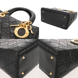 CHRISTIAN DIOR クリスチャンディオール カナージュ レディディオール カナージュ バッグ ブラック レディース レザー ショルダーバッグ ABランク 中古 銀蔵
