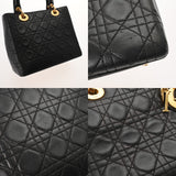 CHRISTIAN DIOR クリスチャンディオール カナージュ レディディオール カナージュ バッグ ブラック レディース レザー ショルダーバッグ ABランク 中古 銀蔵