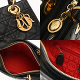 CHRISTIAN DIOR クリスチャンディオール カナージュ レディディオール カナージュ バッグ ブラック レディース レザー ショルダーバッグ ABランク 中古 銀蔵