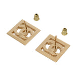 CHANEL シャネル スクエア ロゴ ピアス ゴールド/ホワイト レディース GP ピアス Aランク 中古 銀蔵