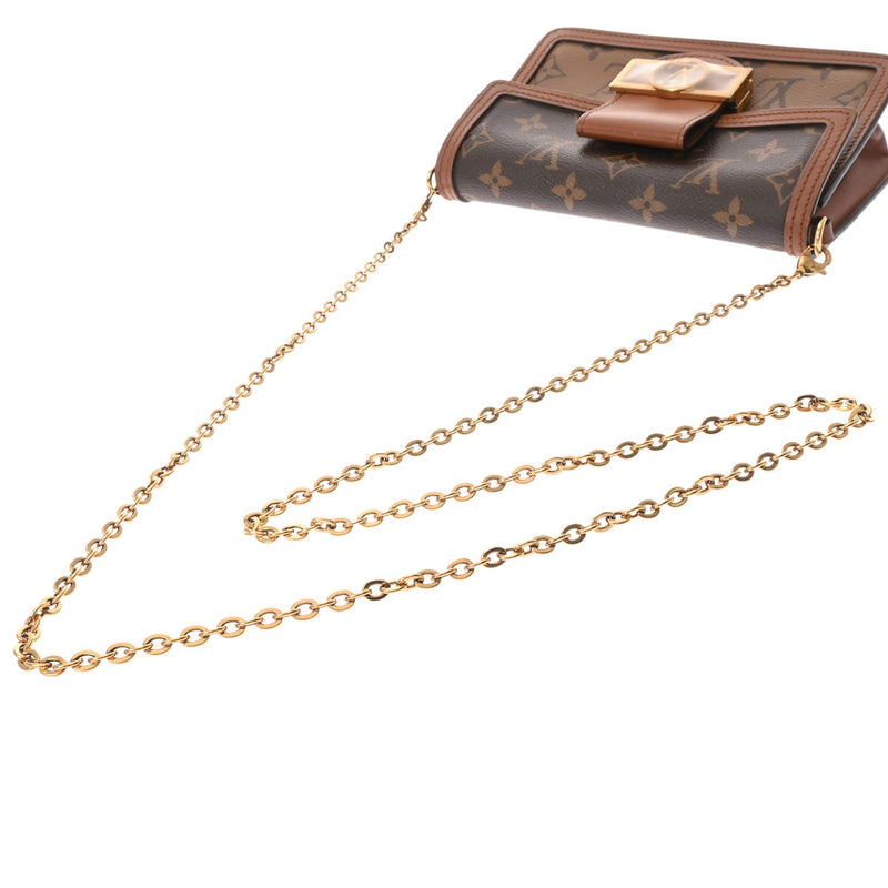 LOUIS VUITTON ルイヴィトン モノグラムリバース ポルトフォイユ ドーフィーヌ ブラウン M68746 レディース モノグラムキャンバス ショルダーバッグ ABランク 中古 銀蔵