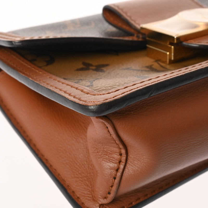 LOUIS VUITTON ルイヴィトン モノグラムリバース ポルトフォイユ ドーフィーヌ ブラウン M68746 レディース モノグラムキャンバス ショルダーバッグ ABランク 中古 銀蔵