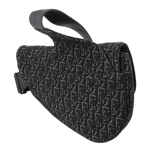 CHRISTIAN DIOR クリスチャンディオール オブリーク サドル ブラック 1ADP0093YKY ユニセックス オブリークキャンバス ウエストバッグ Bランク 中古 銀蔵