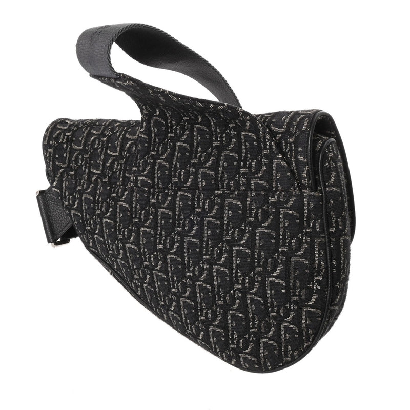 CHRISTIAN DIOR クリスチャンディオール オブリーク サドル ブラック 1ADP0093YKY ユニセックス オブリークキャンバス ウエストバッグ Bランク 中古 銀蔵