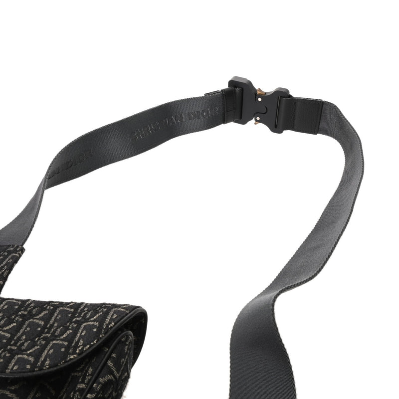 CHRISTIAN DIOR クリスチャンディオール オブリーク サドル ブラック 1ADP0093YKY ユニセックス オブリークキャンバス ウエストバッグ Bランク 中古 銀蔵