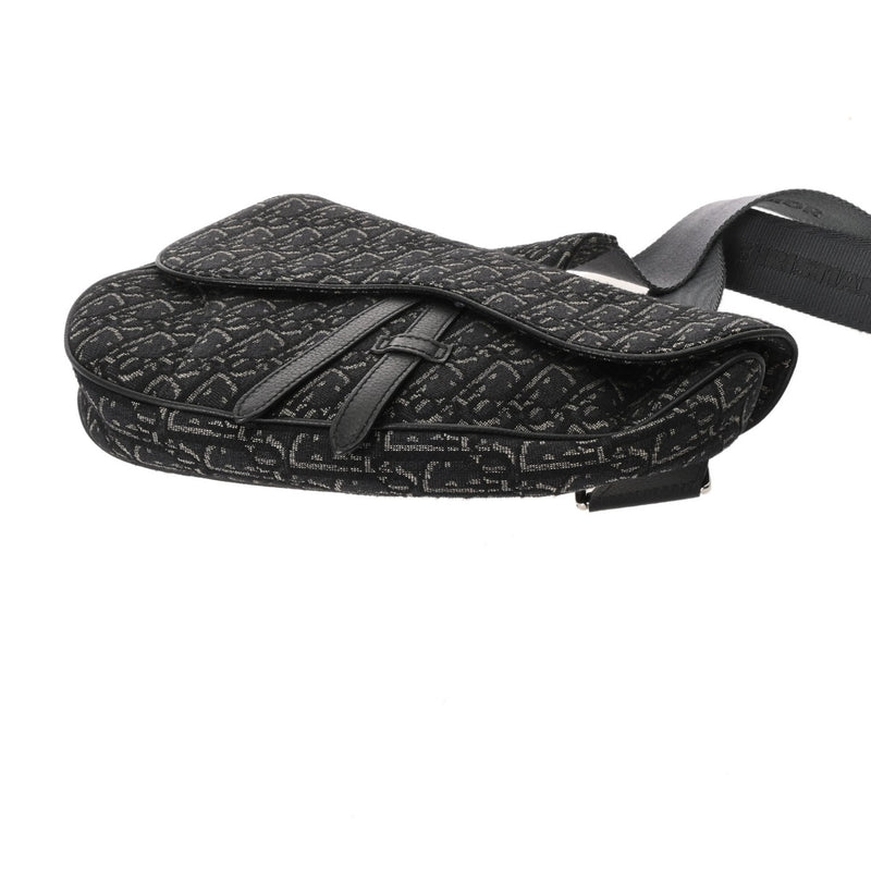 CHRISTIAN DIOR クリスチャンディオール オブリーク サドル ブラック 1ADP0093YKY ユニセックス オブリークキャンバス ウエストバッグ Bランク 中古 銀蔵