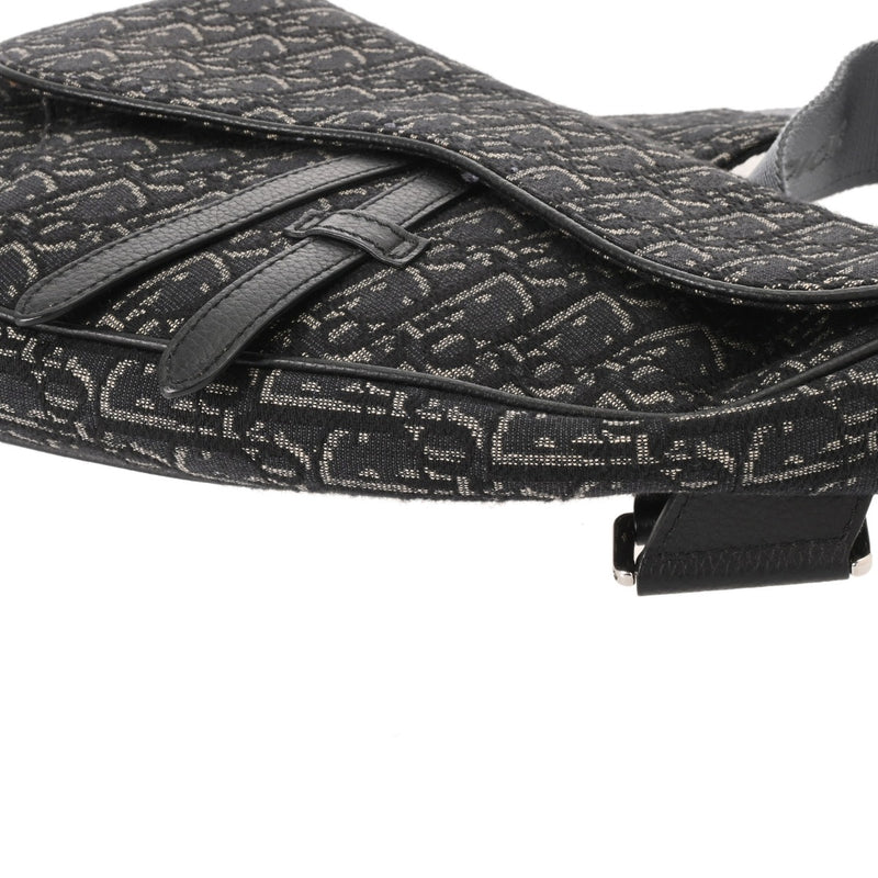CHRISTIAN DIOR クリスチャンディオール オブリーク サドル ブラック 1ADP0093YKY ユニセックス オブリークキャンバス ウエストバッグ Bランク 中古 銀蔵