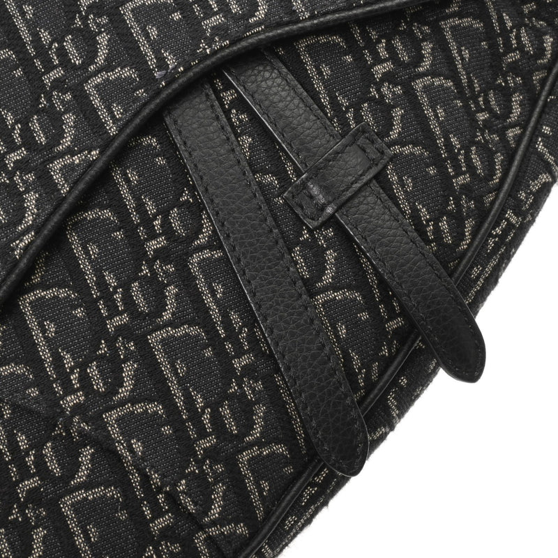 CHRISTIAN DIOR クリスチャンディオール オブリーク サドル ブラック 1ADP0093YKY ユニセックス オブリークキャンバス ウエストバッグ Bランク 中古 銀蔵