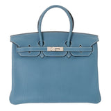 HERMES エルメス バーキン 35 ブルージーン □I刻印(2005年頃) ユニセックス トゴ ハンドバッグ ABランク 中古 銀蔵