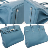 HERMES エルメス バーキン 35 ブルージーン □I刻印(2005年頃) ユニセックス トゴ ハンドバッグ ABランク 中古 銀蔵