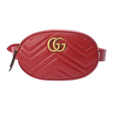 GUCCI グッチ GGマーモント ベルトバッグ レッド 476434 レディース レザー ボディバッグ ABランク 中古 銀蔵