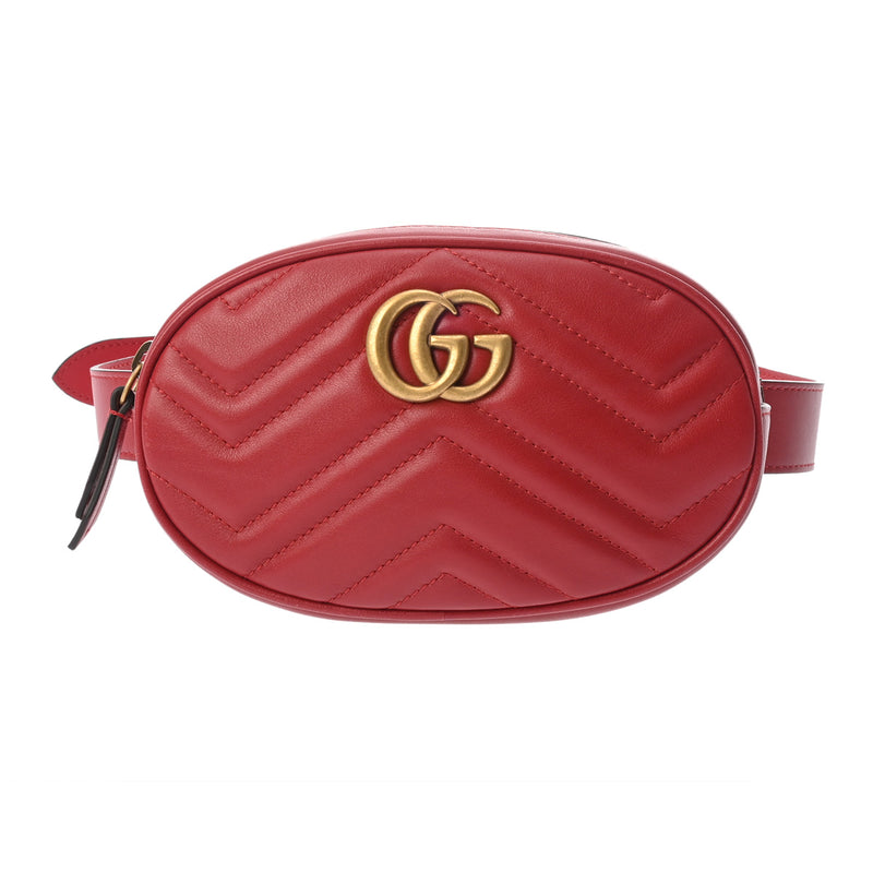 GUCCI グッチ GGマーモント ベルトバッグ レッド 476434 レディース