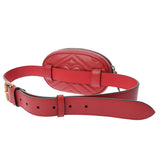 GUCCI グッチ GGマーモント ベルトバッグ レッド 476434 レディース レザー ボディバッグ ABランク 中古 銀蔵