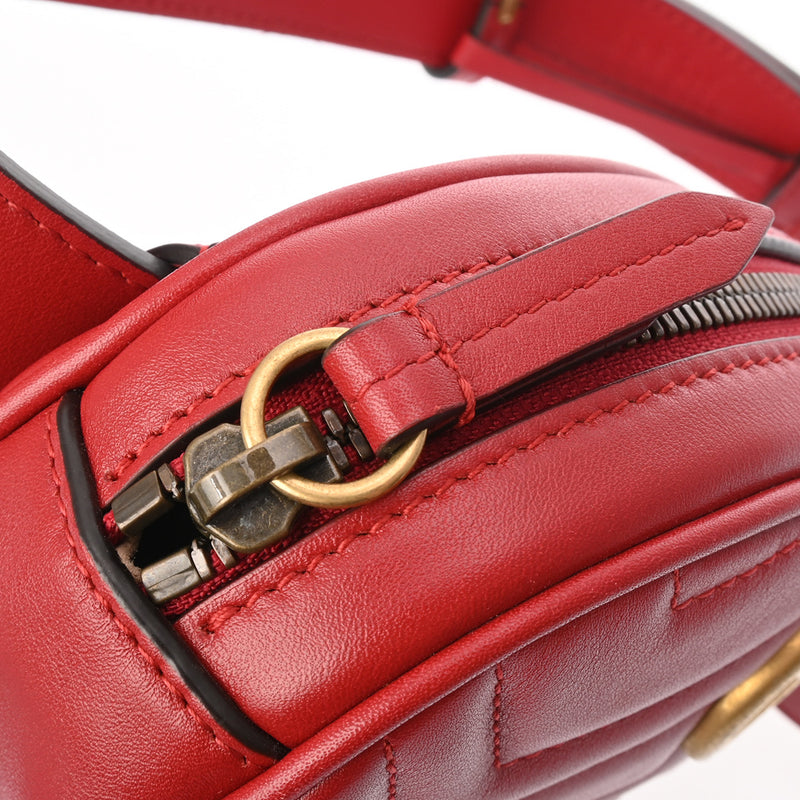 GUCCI グッチ GGマーモント ベルトバッグ レッド 476434 レディース