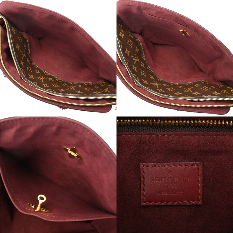 LOUIS VUITTON ルイヴィトン モノグラム フラワージップ ド トート MM 2WAY ボルドー M44348 レディース モノグラムキャンバス ハンドバッグ Bランク 中古 銀蔵