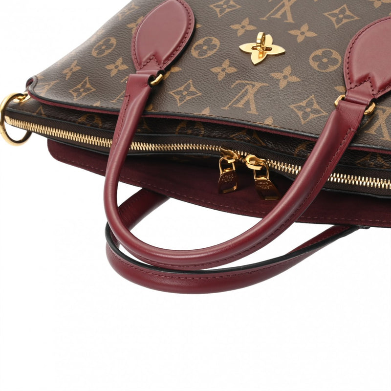 LOUIS VUITTON ルイヴィトン モノグラム フラワージップ ド トート MM 2WAY ボルドー M44348 レディース モノグラムキャンバス ハンドバッグ Bランク 中古 銀蔵