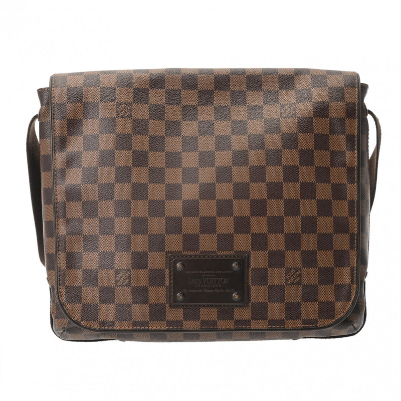 LOUIS VUITTON ルイヴィトン ダミエ ブルックリン MM ブラウン N51211 ユニセックス ダミエキャンバス ショルダーバッグ Bランク 中古 銀蔵