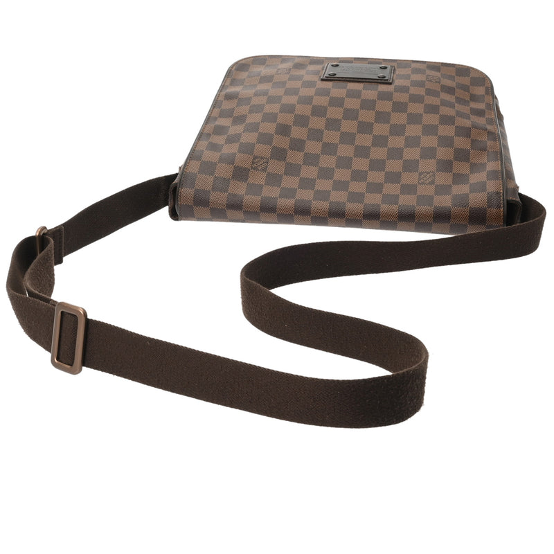 LOUIS VUITTON ルイヴィトン ダミエ ブルックリン MM ブラウン N51211 ユニセックス ダミエキャンバス ショルダーバッグ Bランク 中古 銀蔵