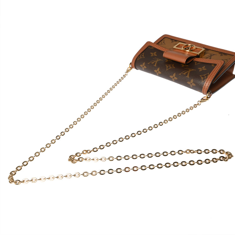 LOUIS VUITTON ルイヴィトン モノグラムリバース ポルトフォイユドーフィーヌ ブラウン M68746 レディース モノグラムキャンバス ショルダーバッグ Aランク 中古 銀蔵