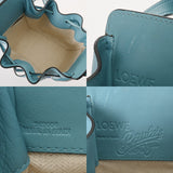 LOEWE ロエベ ハンモック ドローストリング バッグミニ フラワー柄 ブルー 328.72.V07 レディース レザー キャンバス ショルダーバッグ ABランク 中古 銀蔵