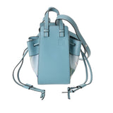 LOEWE ロエベ ハンモック ドローストリング バッグミニ フラワー柄 ブルー 328.72.V07 レディース レザー キャンバス ショルダーバッグ ABランク 中古 銀蔵