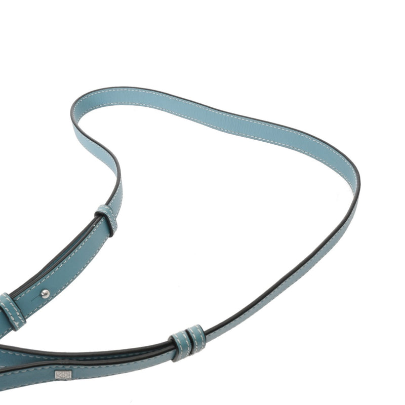 LOEWE ロエベ ハンモック ドローストリング バッグミニ フラワー柄 ブルー 328.72.V07 レディース レザー キャンバス ショルダーバッグ ABランク 中古 銀蔵