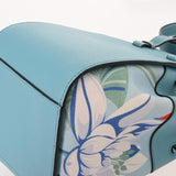 LOEWE ロエベ ハンモック ドローストリング バッグミニ フラワー柄 ブルー 328.72.V07 レディース レザー キャンバス ショルダーバッグ ABランク 中古 銀蔵