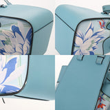 LOEWE ロエベ ハンモック ドローストリング バッグミニ フラワー柄 ブルー 328.72.V07 レディース レザー キャンバス ショルダーバッグ ABランク 中古 銀蔵