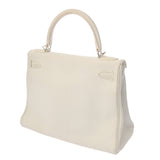 HERMES エルメス ケリー 28 内縫い 2WAY ホワイト □L刻印(2008年頃) レディース トリヨンクレマンス ハンドバッグ Bランク 中古 銀蔵