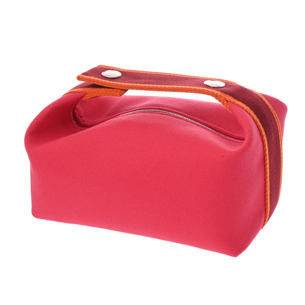 HERMES エルメス ブリッドアブラック PM ハイビスカス シルバー金具 レディース コットン100％ ポーチ 未使用 銀蔵