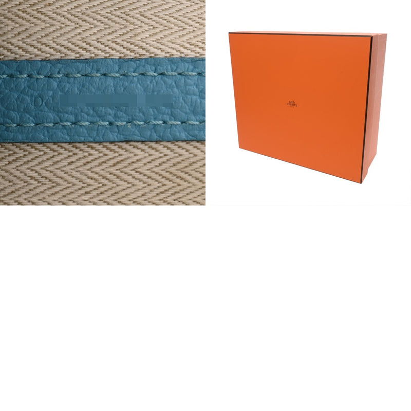 HERMES エルメス ガーデンパーティ TPM ブルーノール D刻印(2019年頃) レディース カントリー ハンドバッグ Bランク 中古 銀蔵