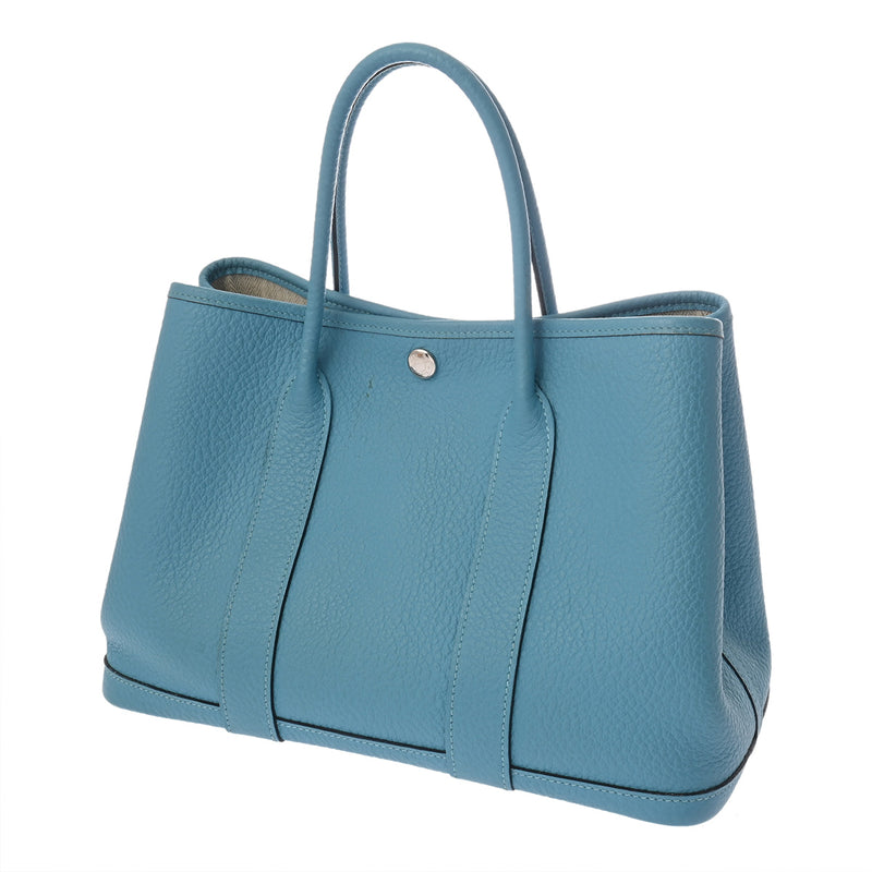 HERMES エルメス ガーデンパーティ TPM ブルーノール D刻印(2019年頃) レディース カントリー ハンドバッグ Bランク 中古 銀蔵