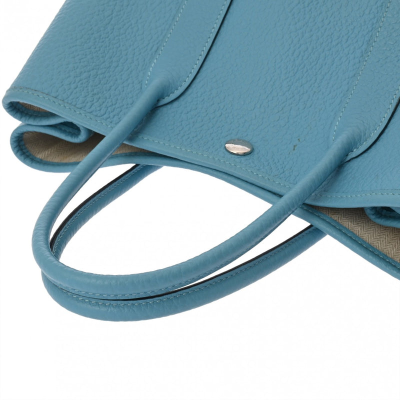 HERMES エルメス ガーデンパーティ TPM ブルーノール D刻印(2019年頃) レディース カントリー ハンドバッグ Bランク 中古 銀蔵