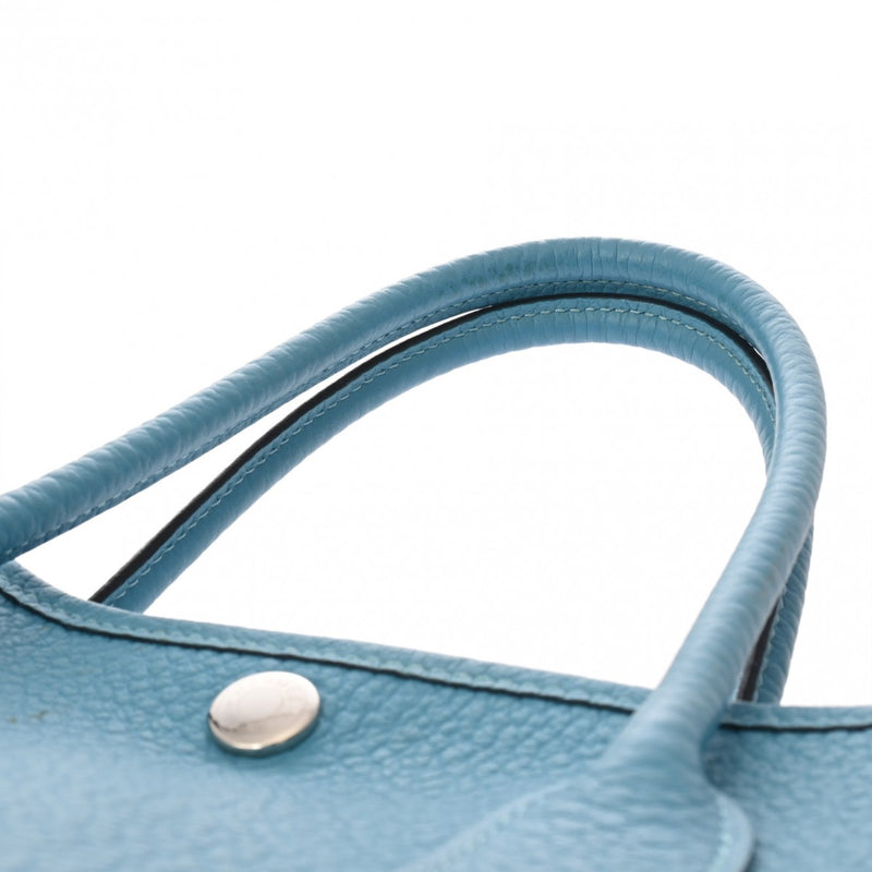 HERMES エルメス ガーデンパーティ TPM ブルーノール D刻印(2019年頃) レディース カントリー ハンドバッグ Bランク 中古 銀蔵