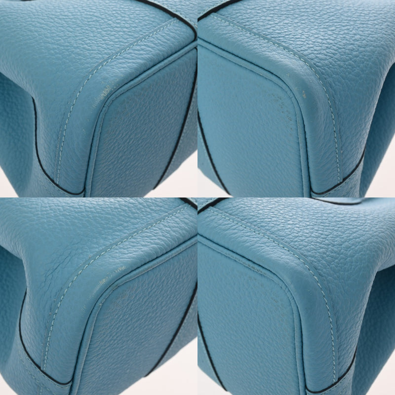 HERMES エルメス ガーデンパーティ TPM ブルーノール D刻印(2019年頃) レディース カントリー ハンドバッグ Bランク 中古 銀蔵