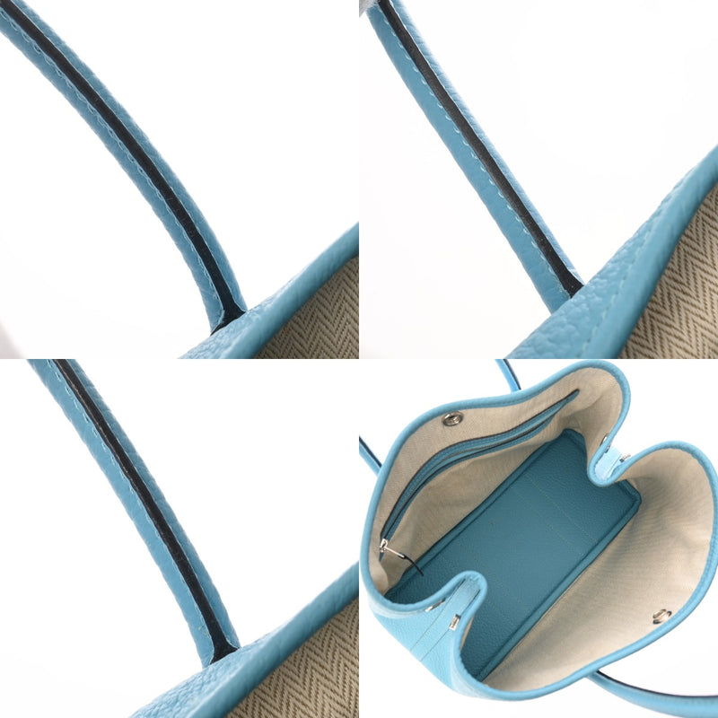 HERMES エルメス ガーデンパーティ TPM ブルーノール D刻印(2019年頃) レディース カントリー ハンドバッグ Bランク 中古 銀蔵