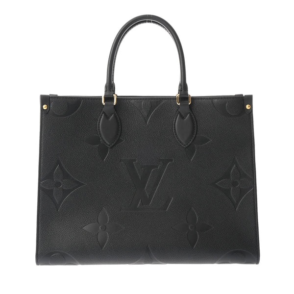 LOUIS VUITTON ルイヴィトン モノグラムアンプラント オンザゴー MM ノワール M45595 レディース レザー トートバッグ Aランク 中古 銀蔵