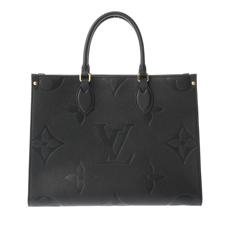 LOUIS VUITTON ルイヴィトン モノグラムアンプラント オンザゴー MM ノワール M45595 レディース レザー トートバッグ Aランク 中古 銀蔵