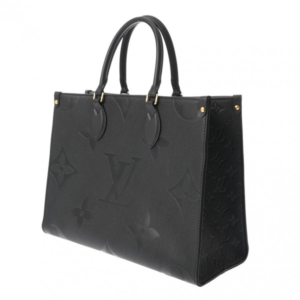 LOUIS VUITTON ルイヴィトン モノグラムアンプラント オンザゴー MM ノワール M45595 レディース レザー トートバッグ Aランク 中古 銀蔵