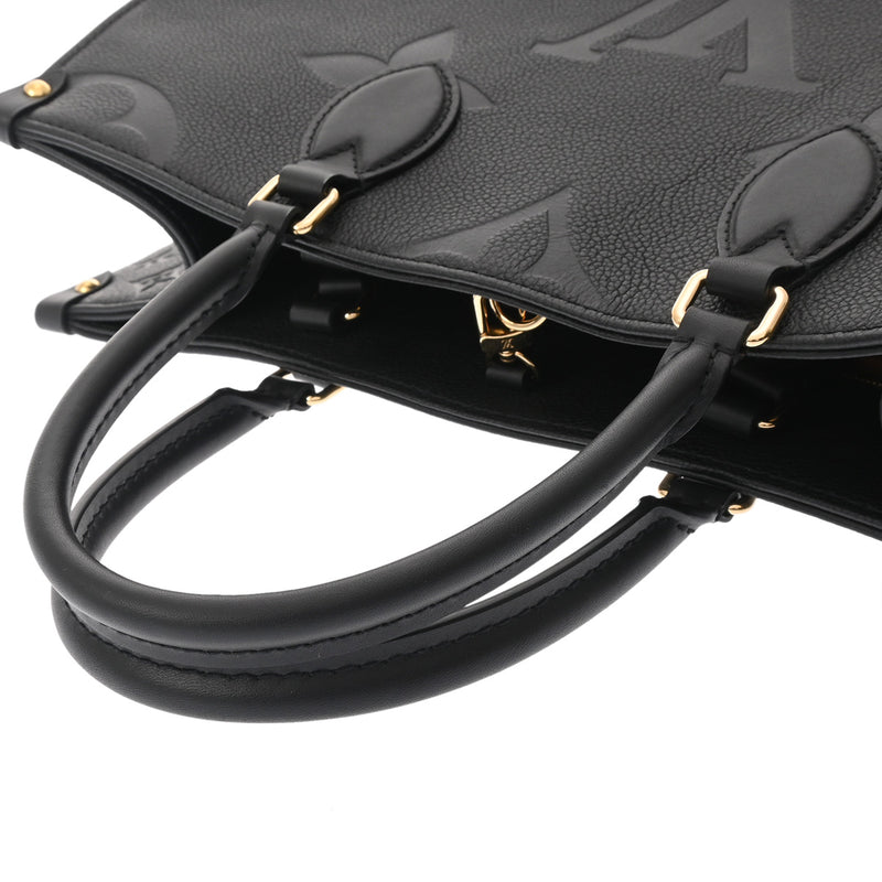 LOUIS VUITTON ルイヴィトン モノグラムアンプラント オンザゴー MM ノワール M45595 レディース レザー トートバッグ Aランク 中古 銀蔵