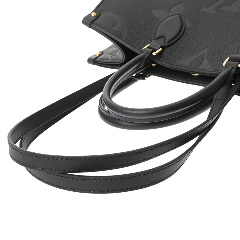 LOUIS VUITTON ルイヴィトン モノグラムアンプラント オンザゴー MM ノワール M45595 レディース レザー トートバッグ Aランク 中古 銀蔵