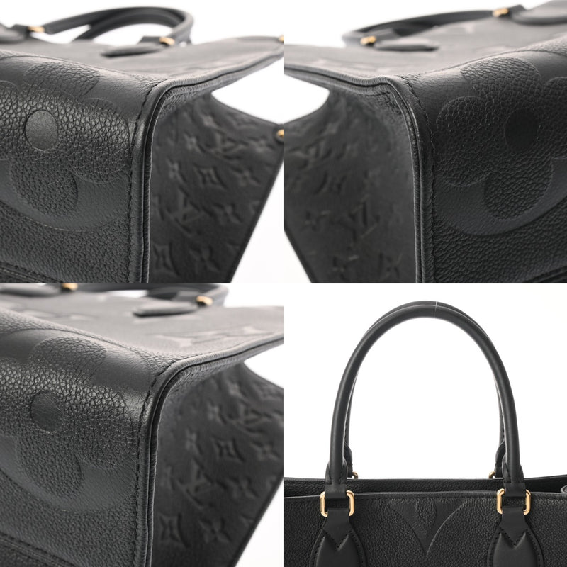 LOUIS VUITTON ルイヴィトン モノグラムアンプラント オンザゴー MM ノワール M45595 レディース レザー トートバッグ Aランク 中古 銀蔵